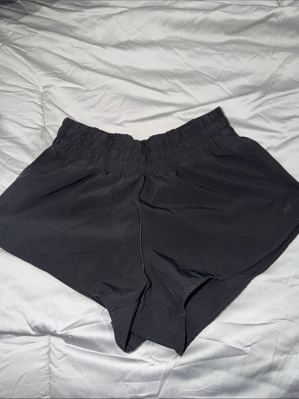 American Eagle Outfitters Aerie Black Elastic-Waist Athletic Shorts
